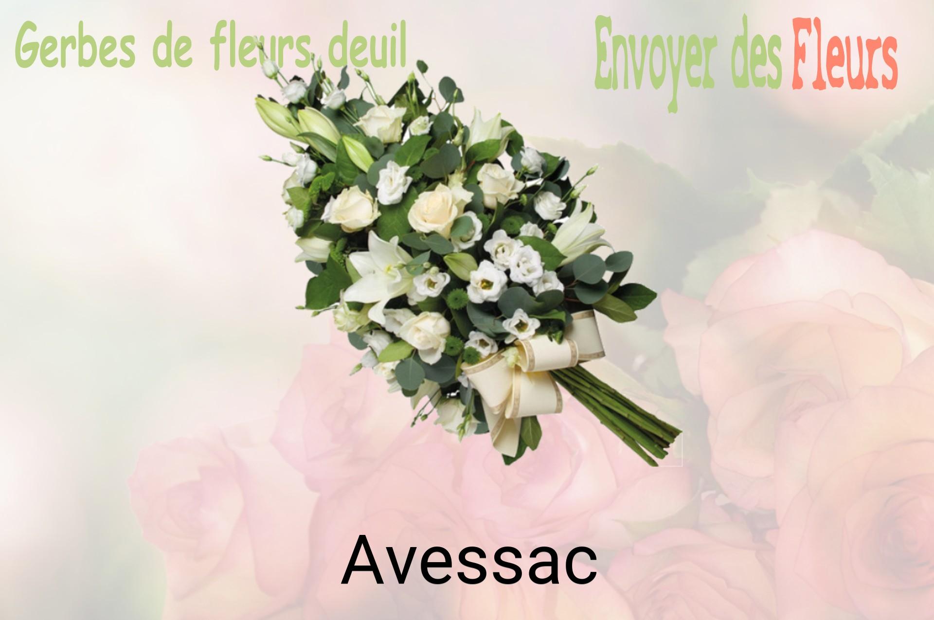 Gerbe de fleurs de deuil livrée à Avessac
